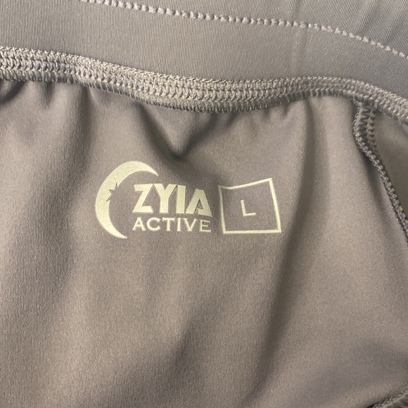 Zyia Dark Gray Peak Zipper Jogger Pants - Picture 7 of 7